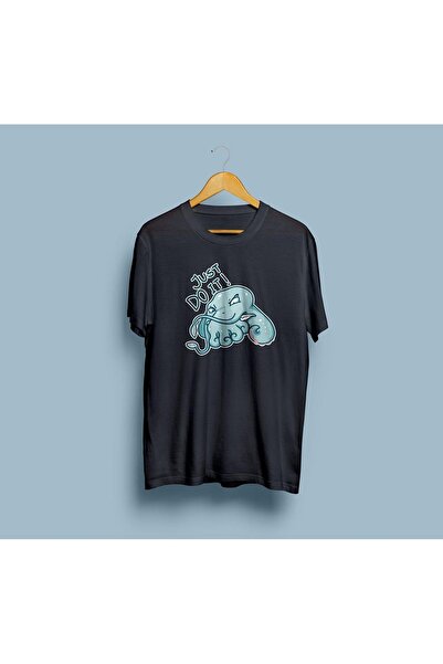 Generic Brand Unisex T-shirt Just Do It με σχέδιο χταποδιού και Oversized
