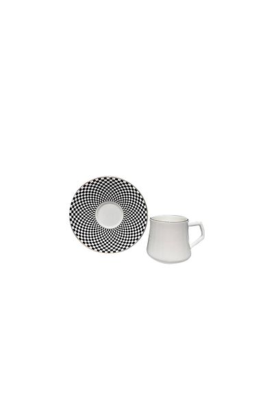 EVALIZA Dama Gold Coffee 6 Personality Coffee Cup Set 80 ml