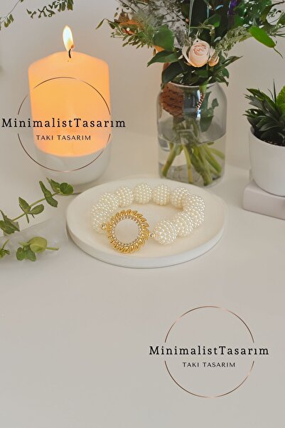 MinimalistTasarım Çeyrek altın uyumlu bileklik, Çeyrekli bileklik, incili çeyrekli bileklik, çelik çeyrekli bileklik