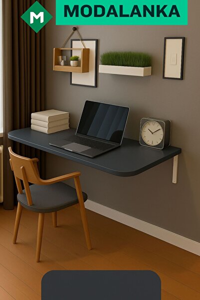 Modalanka Duvara Monte Katlanabilir Masa | Çok Amaçlı Çalışma Yemek Masası Ofis Mutfak İçin Pratik Tasarım