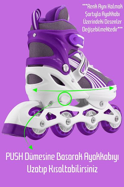 Telvesse Lighted Adjustable Wheels and Size Children's Junior Skates - Metal Base Purple 8780