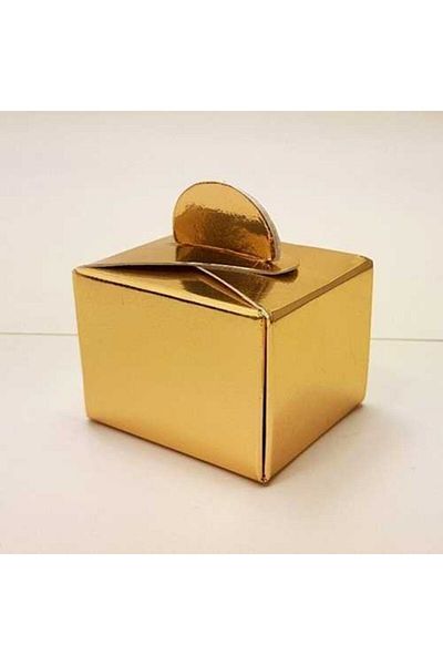Deniz Party Store Square Cardboard Turkish Delight Bowl Shiny Gold Color 50 Liters