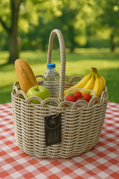 Premium Papatya Renk Piknik Sepeti
