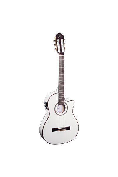 Ortega RCE145WH Thinline Elektro Klasik Gitar (Beyaz)