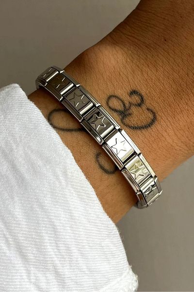 Takı Dükkanı Italian Nomination Tamtur Star Model Charm Steel Bracelet Scb33