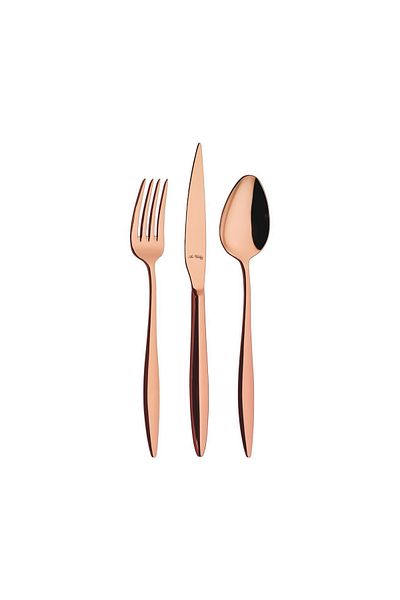 Aryıldız Elegant S Bronze 24-Piece Fork Spoon Knife Set for 6 People