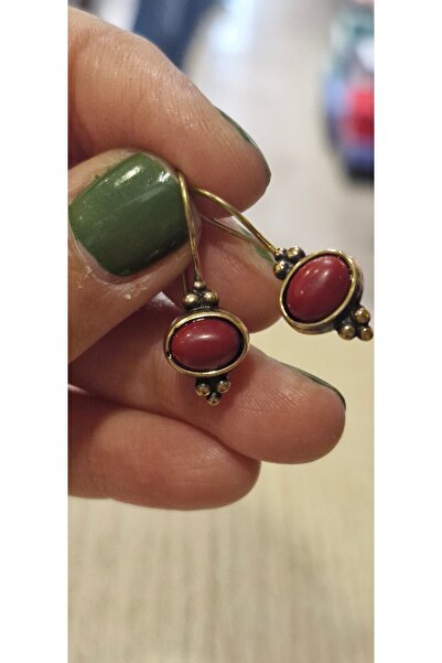 CADI KAZANI Mercan Taşlı Otantik Küpe