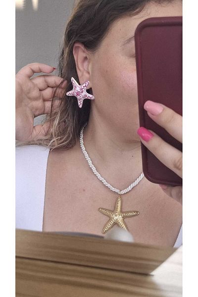 Tasarım Zr Brand Model Sea Star Ethnic Pattern Large Size Earrings
