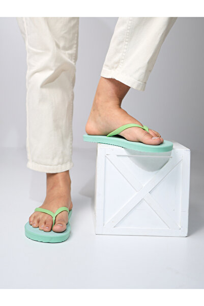 HANOX Women's Comfortable Green Printed Flip Flops Beach Slippers Flipflops