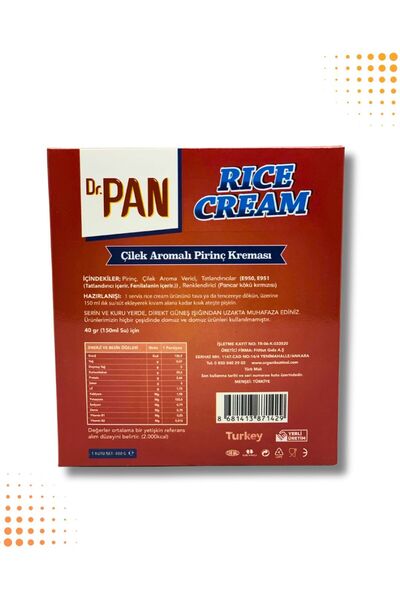 Dr Pan Rice Cream ( Çilekli - 400gr )