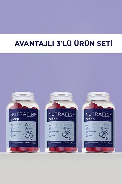 Nutrafine 3 Pack Sleep Gummy, Sleep Cycle Helping Gummies, Natural Sleep Support, Vitamin B6, Magnesium