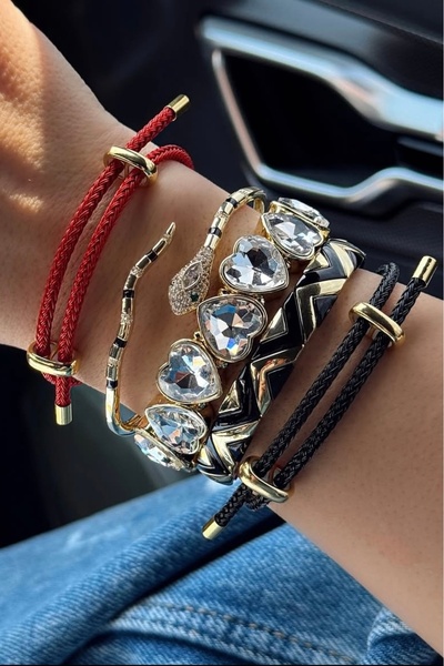 stravis Siyah Renkli İp Bileklik