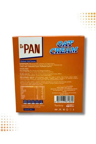 Dr Pan Oat Cream Çikolatalı Yulaf Kreması 400 G