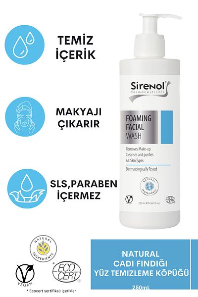Sirenol Natural Witch Hazel Facial Cleansing Foam 250 Ml