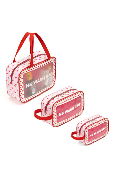 NS reliable مجموعة تخزين مكياج للسفر مكونة من 3 قطع من ميجا، حقيبة تخزين للحم...