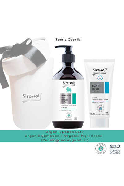 Sirenol Organik 2'li Bebek Bakım Seti (Şampuan + Pişik Kremi) 400 mL / 87 mL