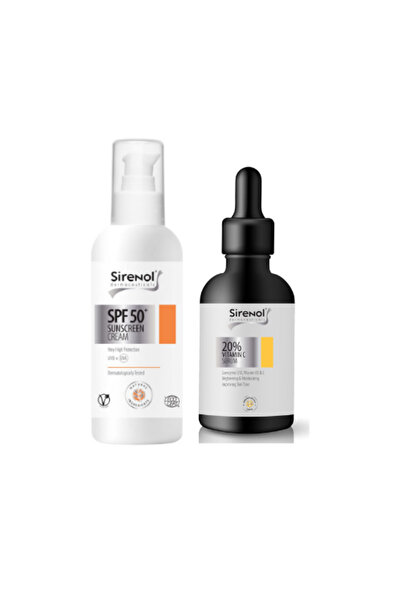 Sirenol Leke Karşıtı, Aydınlatıcı, Cilt Tonu Eşitleyici C Serum Ve Güneş Kremi Spf50 Set