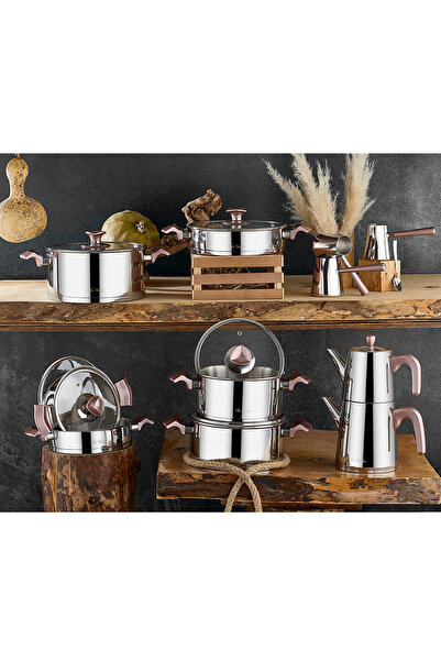 Aryıldız King 20 Parça Ideal Set Cam Kapak Rose Gold