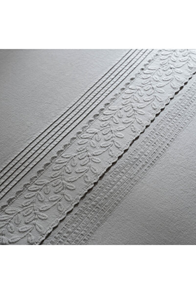 Ecocotton Adelya Double Duvet Cover Set 100% Organic Cotton Linen Brodeled Gray 200X220 cm