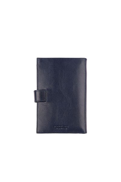 Cangurione Navy Blue Genuine Leather Long Men's Wallet with Plenty of Card Holders and Coin Compartment and Zipper