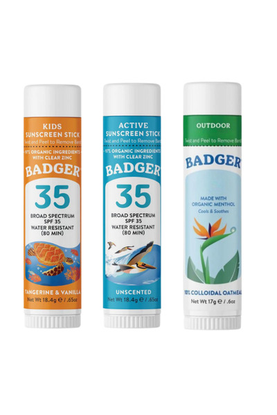 Badger Clear Zinc Çocuk Yetişkin Güneş Stick Seti ve Outdoor Stick