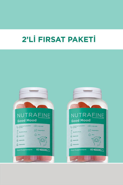 2'li Good Mood Gummy, Duygu Durumu Destekleyici, 5-HTP & Rodiola Çiğnenebilir Vitamin Gummies