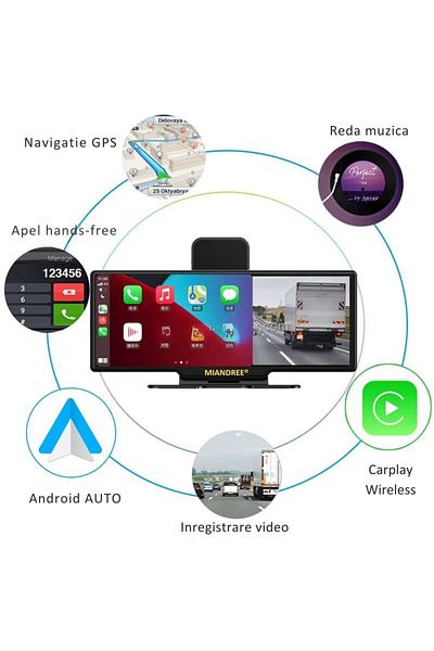 OEM Universal Car Navigation 10.26" Full-Touch IPS HD, MIANDREE®, 4K/1080P Camera (Dashcam)