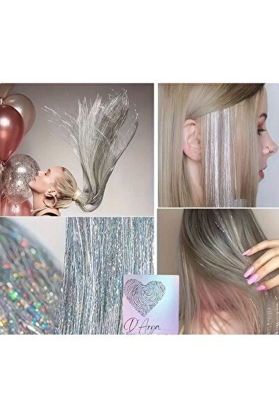 Darya Dd245 Sparkly Hair Tinsel Hair Glitter Extension Gray Silver Bridal Wire Ht 45 01