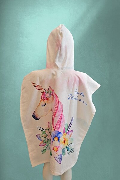 pistyle Πετσέτα παραλίας Poncho με μοτίβο Unicron σε λευκό χρώμα