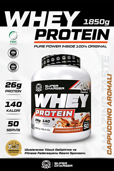 supercharger Whey Protein 1850g Kapuçino Aromalı, Kas Gelişimi Ve Onarım, Den...