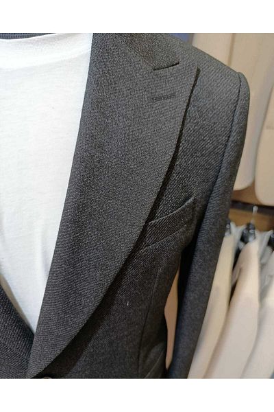 Ted Davıd Black Line Textured Blazer Jacket