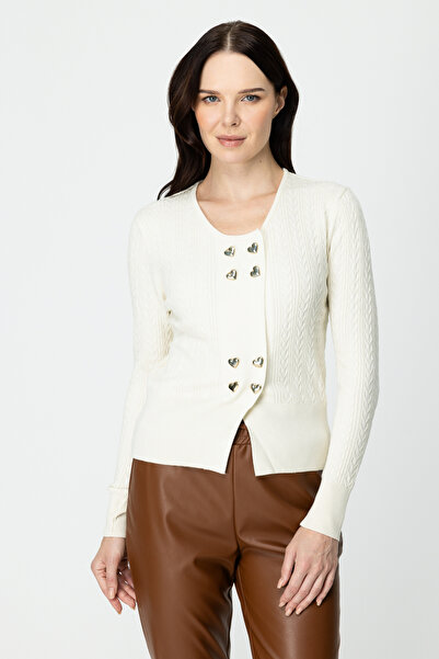 ON Heart Button Detailed Knitwear Cardigan