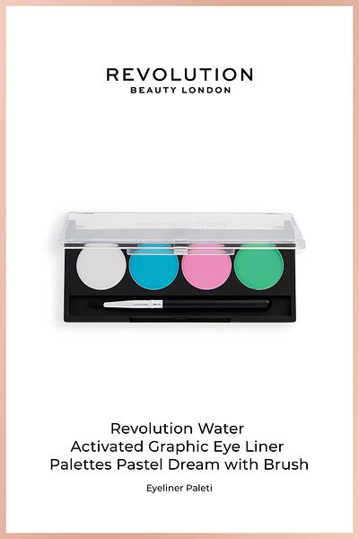 Revolution Water Activated Graphic Eye Liner Palettes Pastel Dream with Brush - Eyeliner Palette