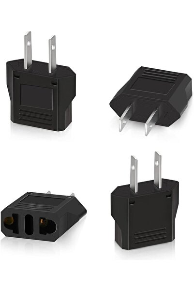 Derwell Türk Fişi Düz Amerikan Tip Fişe Çevirici Seyahat Adaptörü 2 Pinli Fiş...