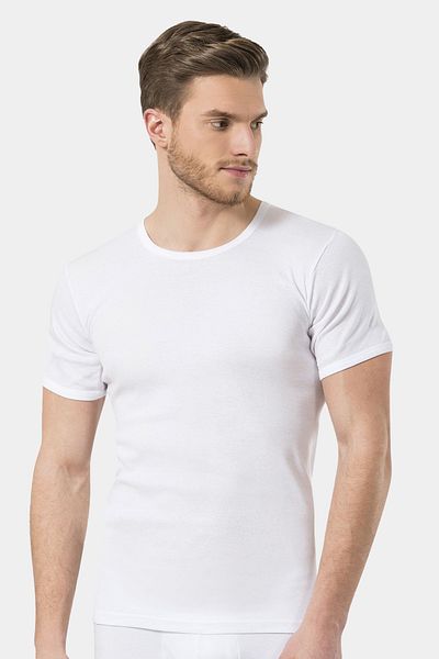 TÜREN 102 Rib O Neck Men's Undershirt Double Pack-white