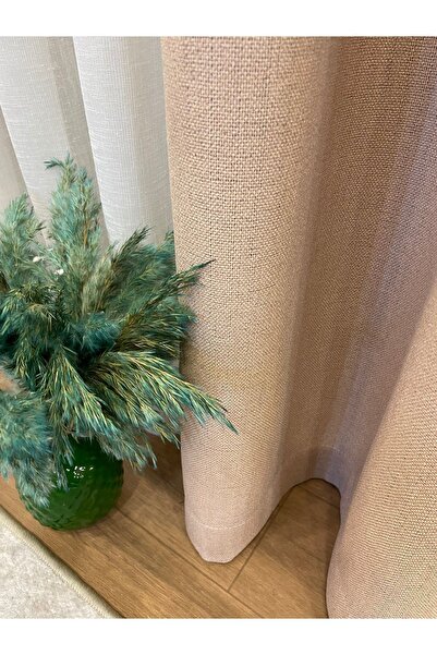 Brillant Κουρτίνα σκίασης με χρώμα καπουτσίνο 1/3 SIK, με εφέ λινό, με εφέ σκ...