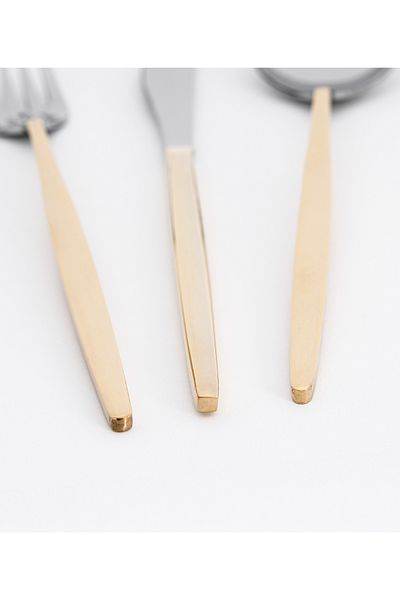 Maxx Doria Castor Gold 12 Person 84 Piece Fork Spoon Knife Set PA1008