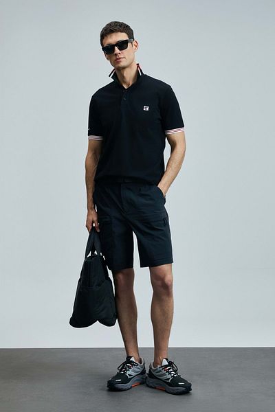 Lufian 111040204 Eros Smart Polo Neck T-Shirt Men's T-Shirt Black
