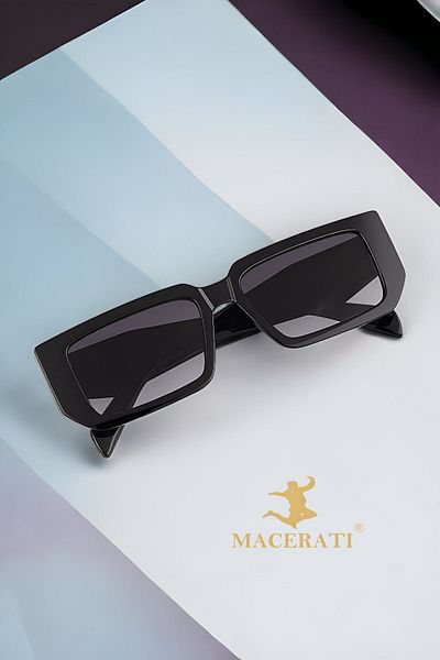 MACERATİ Vintage Unisex Black Sunglasses