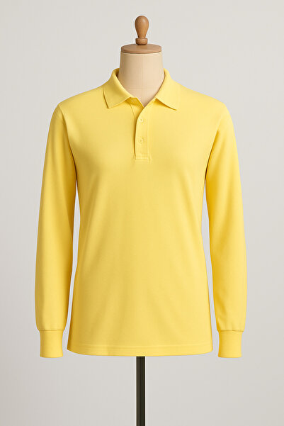 nacar çarşı Tricou unisex cu guler polo și mânecă lungă, galben