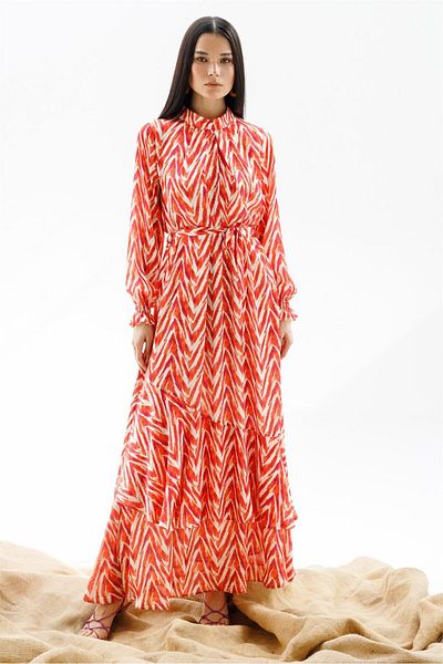 Esswaap Orange Printed Patterned Dress