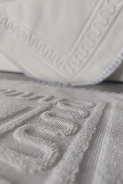 Sevim Σετ 2 πετσετών με φούντες-50 x 70 cm-100% βαμβακερή σφουγγαρίστρα