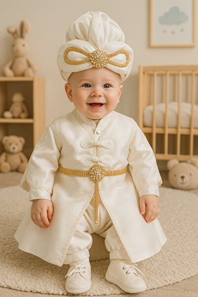 Calide Baby&Kids Osmanlı Tuğralı Erkek Bebek Kaftan Mevlüt Takımı / Sünnet Kı...