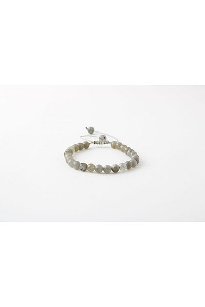 OSMANLI DOĞAL TAŞ Labradorite 6mm Ladder Closure Natural Stone Bracelet