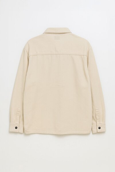 Bluewhite Ανδρικό μπεζ τζιν πουκάμισο με τσέπες