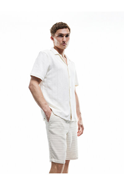 Koton Cotton Pocket Detailed Patterned Lace-Up Shorts