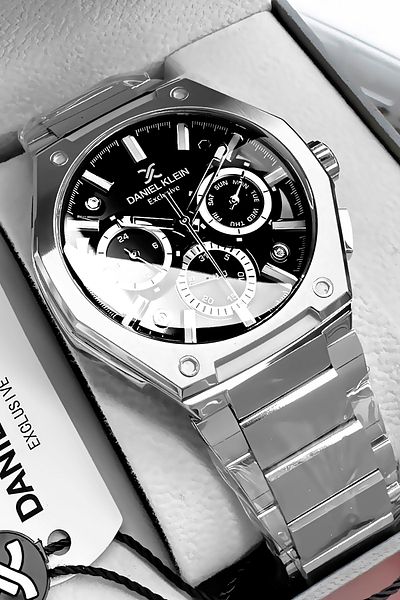 Daniel Klein Men Wrist Watch - Full Function 3 Atm Waterproof Silver Color Steel Band Bracelet Dke2054C4