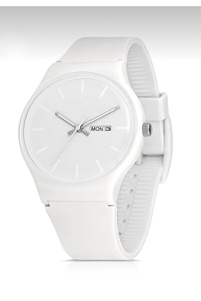 İnogge Unisex Silikon Kordon Beyaz Kol Saati