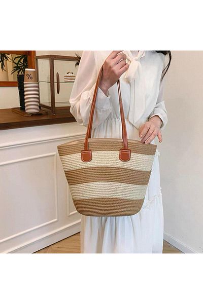 Axesoire Nwc-1052 Camel Straw Bag