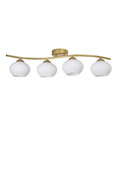 Modavize Maça Modern Tasarım - Salon Yatak Odası Mutfak Yemek Masası Eskitme Renk Beyaz Camlı 4 lü Avize